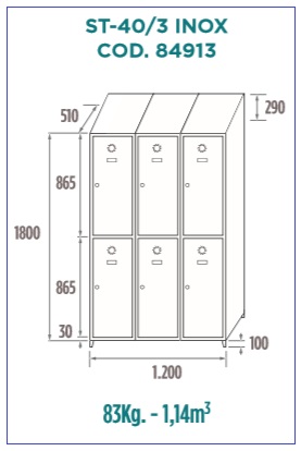 Taquillas inoxidables; taquilla de acero inoxidable con puerta entera.
